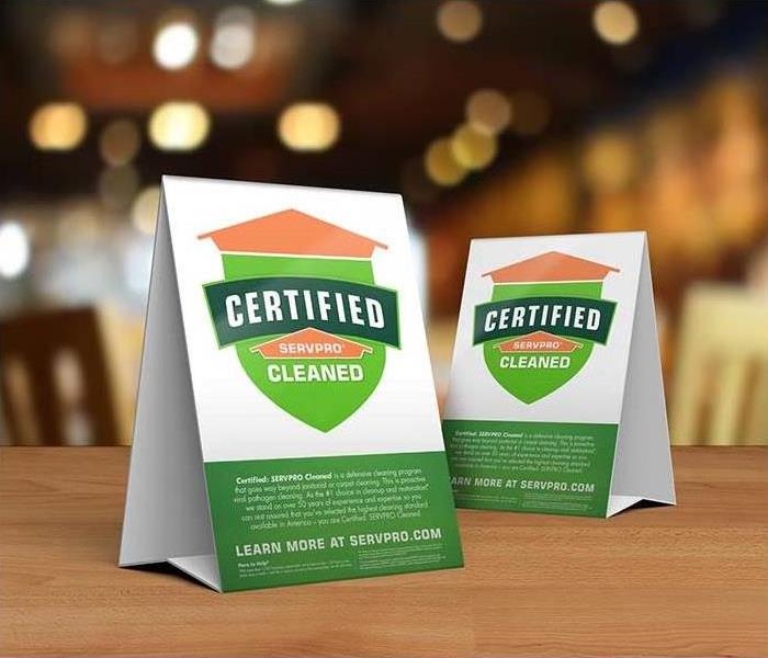 Certified: SERVPRO Cleaned signs