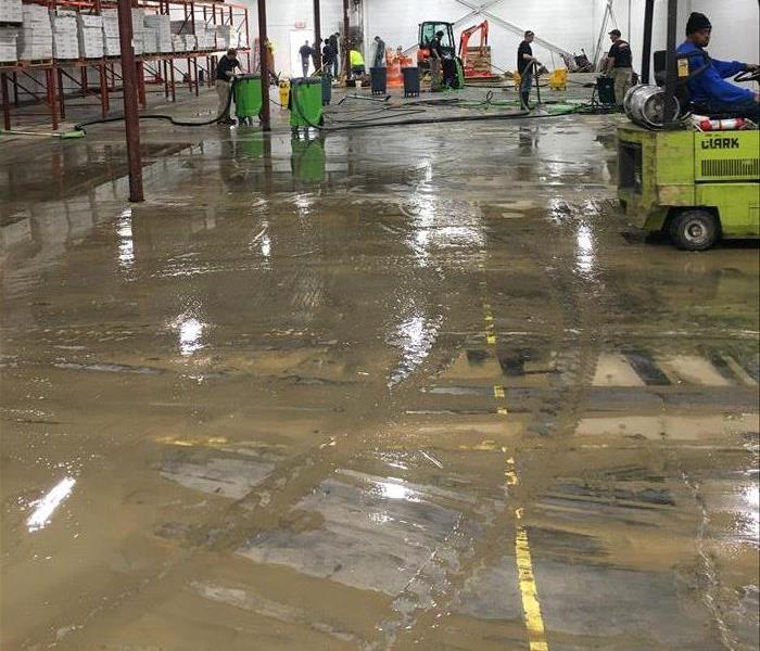 Sewage on warehouse floor