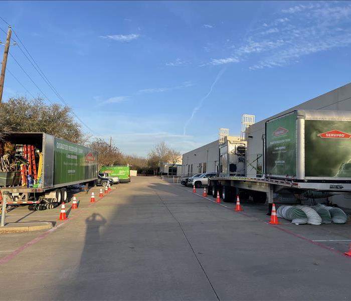 SERVPRO equipment outside commercial property
