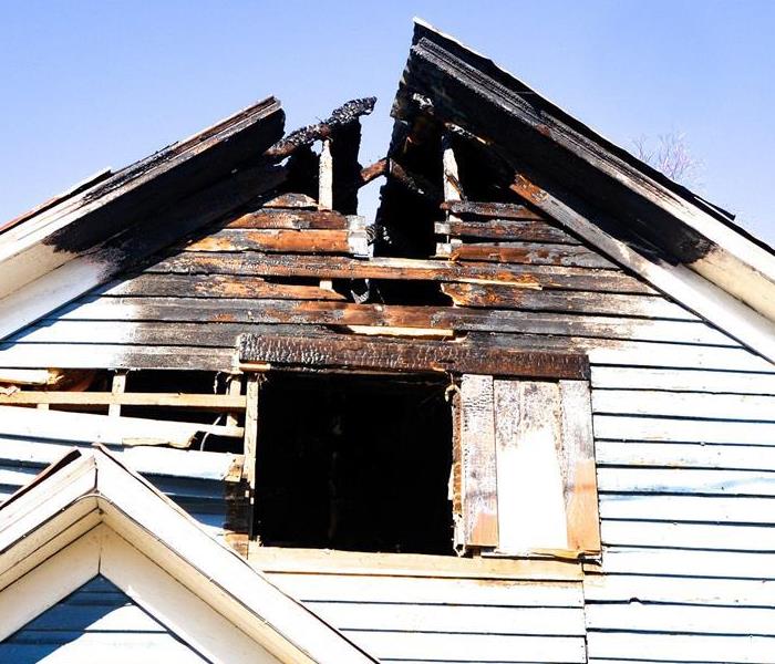 A partially burned house